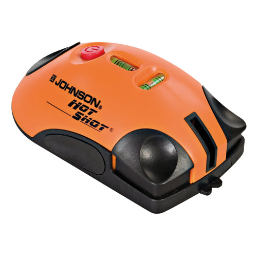 Johnson Hot Shot Mini Laser Level - Black and Orange - 30-ft Scope - Accessories Included - Each