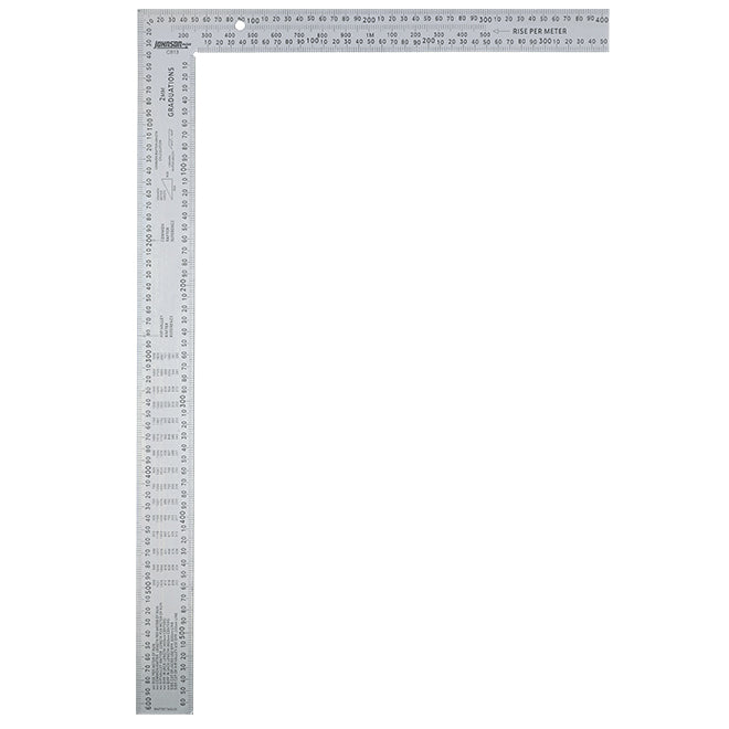 Johnson Carpenter Square with Metric Conversion Tables - Steel - Silver - 24-in x 16-in - Each