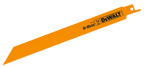 DeWALT Reciprocating Saw Blades - Bi-Metal - 8-in L - 14 TPI - Straight Back - 5 Per Pack - Each