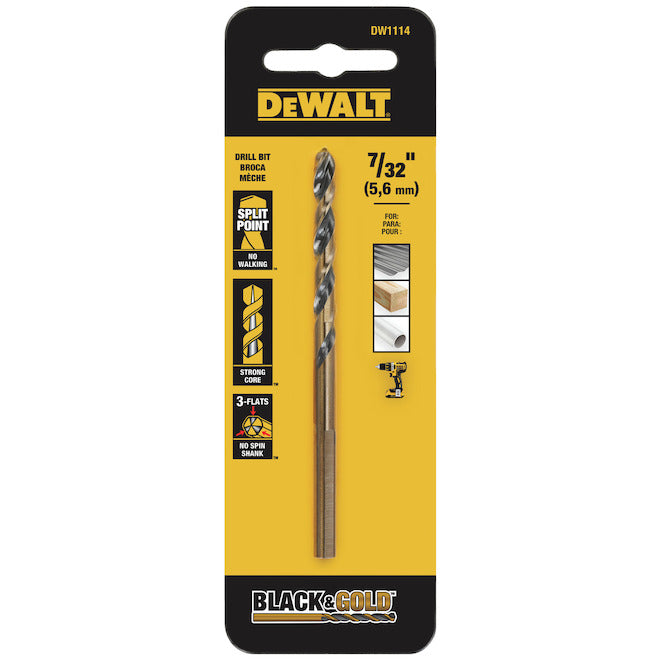 DEWALT 7/32-in Black Oxide Coated Steel Twist Drill Bit - 1 count - Each