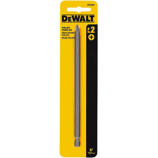 DeWalt Phillips Screwdriver Bit - Steel - 1/4-in Hex Shank - #2 6-in - Each