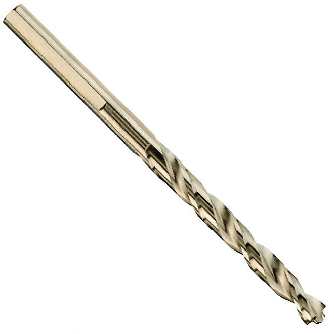 DeWALT Pilot Point Drill Bit - 3/16-in Dia x 3 1/2-in L - 135° Split Point Tip - Round Shank - Gold Ferrous Oxide - Each