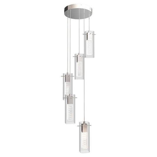 Suspended Light - Hologram - 5 Lights - 5W LED - Chrome-