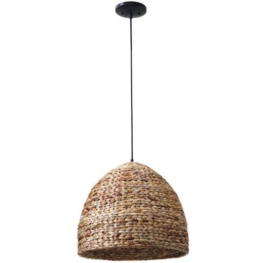Project Source Brown Bohemian Dome Incandescent Pendant Light 18-in x 16-in-