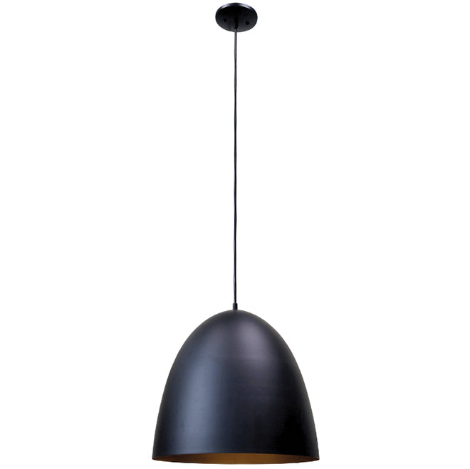Project Source Black Dome Incandescent Bulb Pendant Light 18-in x 16-in-