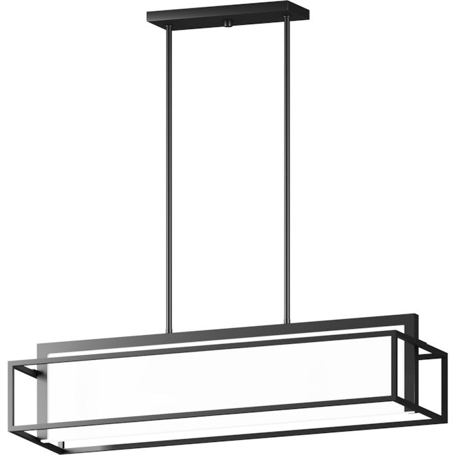 Project Source 25 W LED Pendant Light - Black Finish - White Acrylic Shade - 1100 lm - Dimmable-