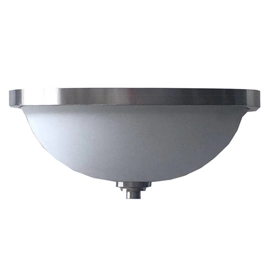 Project Source 2-Light Flushmount Ceiling Light - 13.5-in x 5.5-in - Opal Glass - Brushed Nickel-