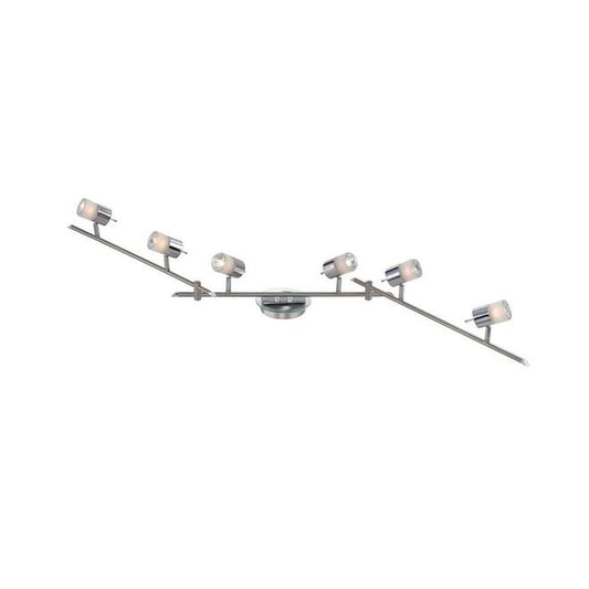 Project Source 6-Light Track Light - Metal and Frosted Glass - Satin Nickel-