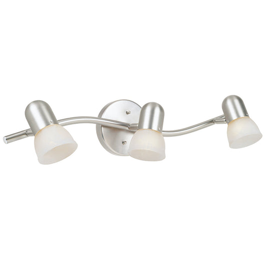 Project Source 3-Light Track Fixture with Alabaster Glass Shades - Satin Nickel-