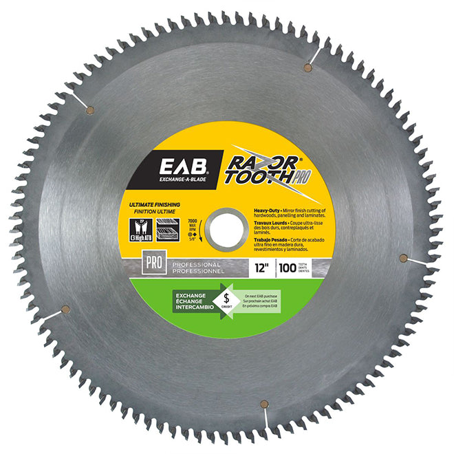 EAB Professional Razor Tooth Saw Blade - Carbide-tipped - 12-in Dia - 100 Tooth - Each