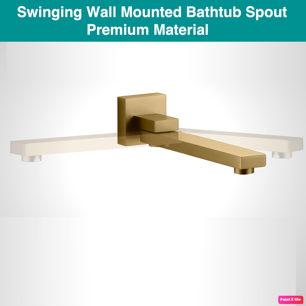 Ceiling Tub Shower System Set Three Function With Pressure-Balance Valve Swirling Spout Brushed Gold Finish