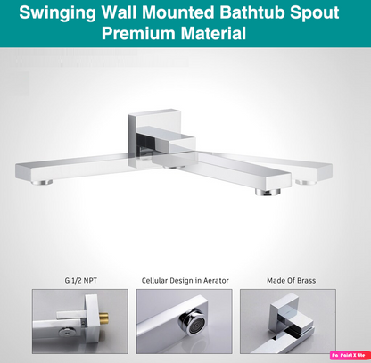 Ceiling Tub Shower System Set Three Function With Pressure-Balance Valve Swirling Spout Chrome Finish