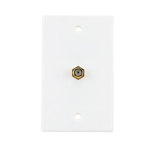 RCA Wall Plate for Coaxial Cable White Plastic-