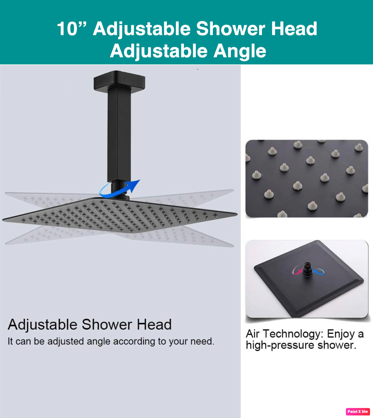 Ceiling Tub Shower System Set Three Function With Pressure-Balance Valve Swirling Spout Matte Black Finish