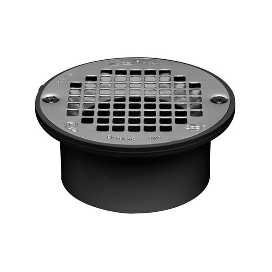 3-in - 4-in Dia. Black ABS SS Closet/Toilet Flange w/Strainer - Each