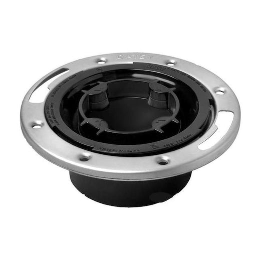 3-in - 4-in Dia. Black ABS EasyTap SS Ring w/Cap Closet/Toilet Flange - Each