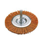 Wolfcraft Wheel Brush - 1/4-in Round Shank - Brown - for Cleaning and Polishing - Each