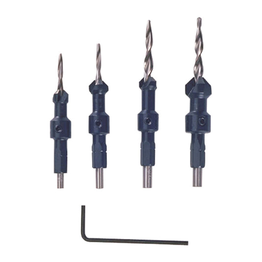 Wolfcraft Screw Setter Set - #6 - #8 - #10 - #12 - Hex Shaft - Tapered Drill Bits - 4 Per Pack - Each