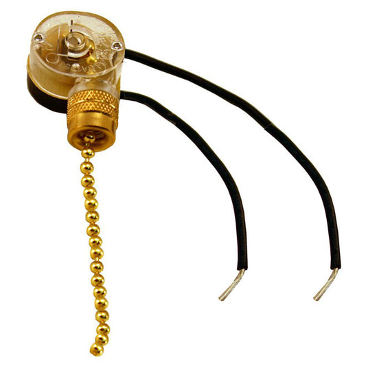 Atron 3-Way Fan Light Switch with Pull Chain - Plastic and Metal - Multi-Color - 2-Wires - 1 Per Pack-