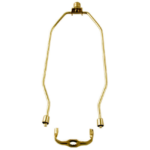 Atron Polished Lamp Harp - Brass-Plated - Saddle and Top Hat Finial Included - 10-in L-