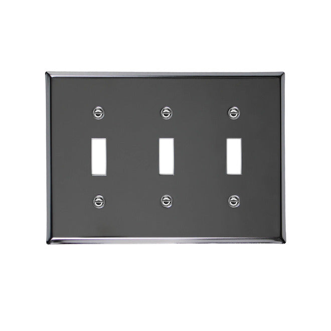Atron 3-Gang 1-Pack Chrome Toggle Standard Wall Plate-