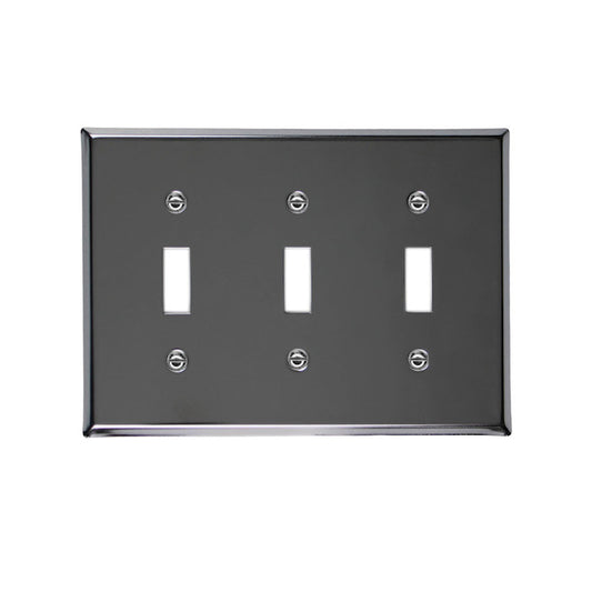 Atron 3-Gang 1-Pack Chrome Toggle Standard Wall Plate-