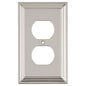 "Aztec" Wall Plate - Duplex - Metal - Satin Nickel-