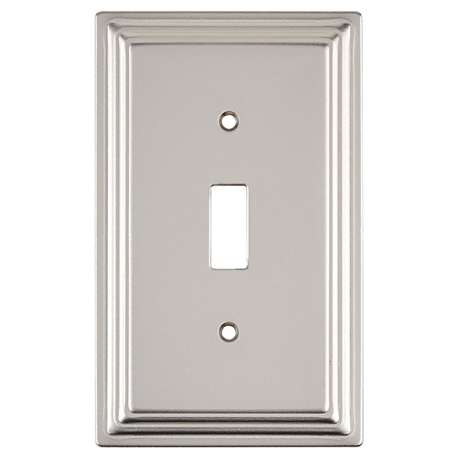 "Aztec" Wall Plate - Toggle - Metal - Satin Nickel-