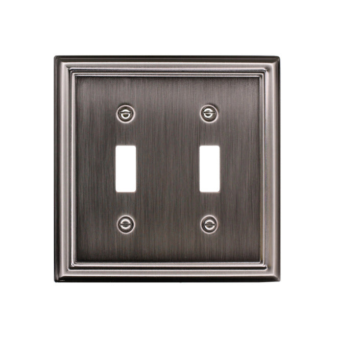 Atron 2-Gang 1-Pack Pewter Toggle Standard Wall Plate-