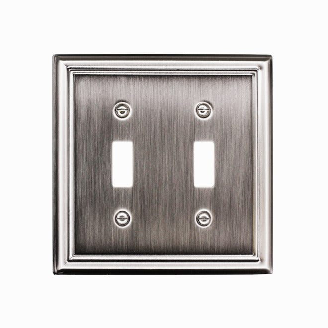 Atron 2-Gang 1-Pack Nickel Toggle Standard Wall Plate-