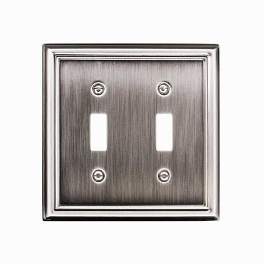 Atron 2-Gang 1-Pack Nickel Toggle Standard Wall Plate-