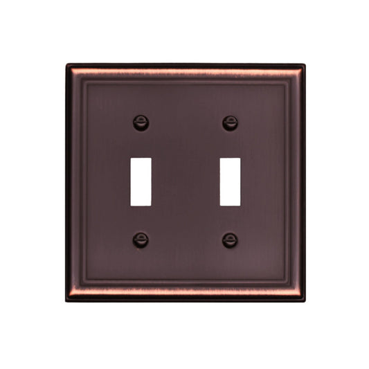 Atron 2-Gang 1-Pack Brass Toggle Standard Wall Plate-