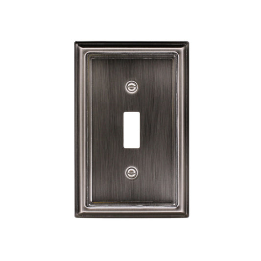 Atron 1-Gang 1-Pack Pewter Toggle Standard Wall Plate-