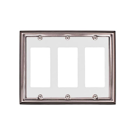 Atron Estate White On Satin Nickel Triple Rocker-