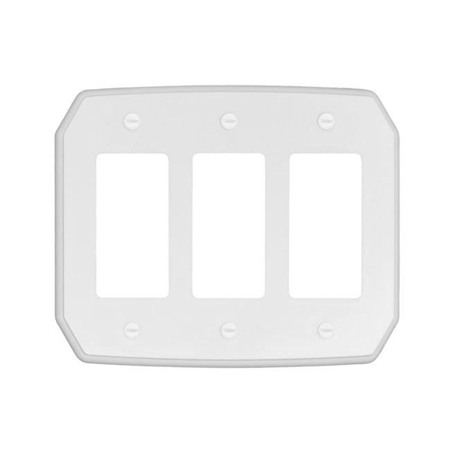 Atron 3-Gang 1-Pack White Decorator Jumbo Wall Plate-