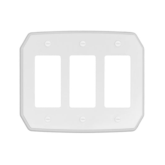 Atron 3-Gang 1-Pack White Decorator Jumbo Wall Plate-