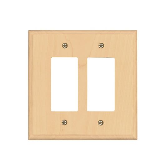 Atron 2-Gang 1-Pack Unfinished Wood Decorator Standard Wall Plate-