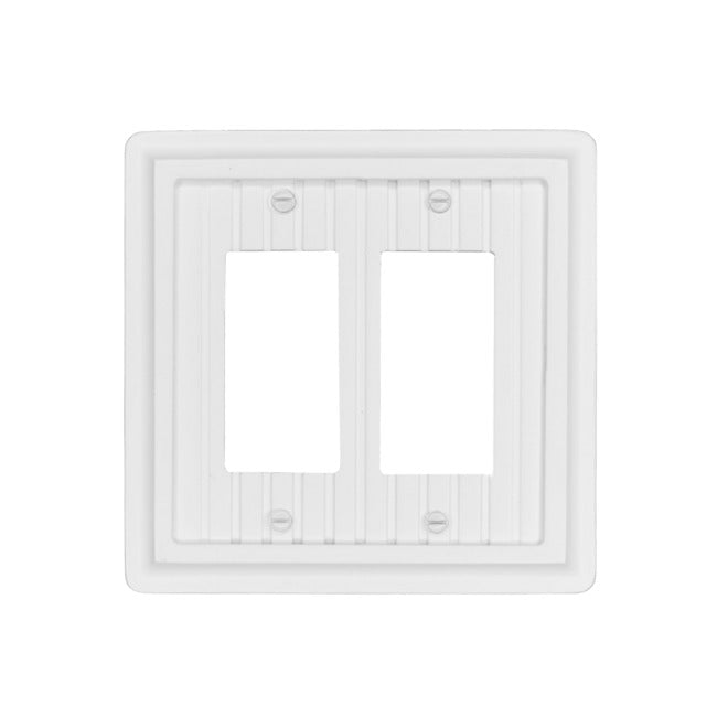 Atron 2-Gang 1-Pack White Wood Decorator Standard Wall Plate-
