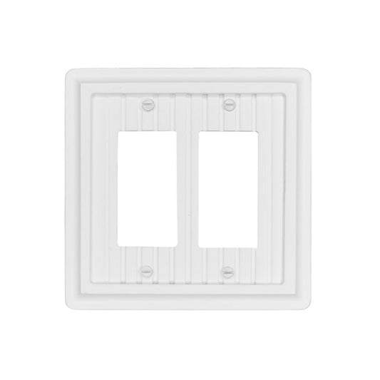 Atron 2-Gang 1-Pack White Wood Decorator Standard Wall Plate-