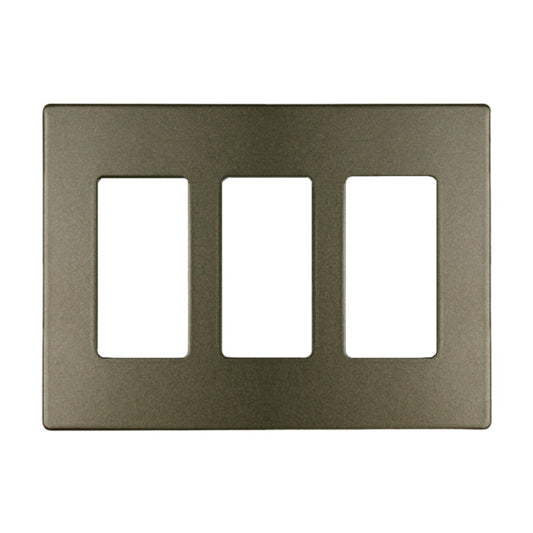 Atron 3-Gang 1-Pack Black Decorator Screwless Standard Wall Plate-