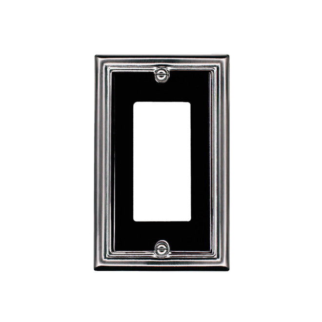 Atron 1-Gang 1-Pack Chrome and Black Decorator Standard Wall Plate-