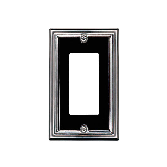 Atron 1-Gang 1-Pack Chrome and Black Decorator Standard Wall Plate-