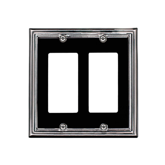 Atron 2-Gang 1-Pack Chrome and Black Decorator Standard Wall Plate-