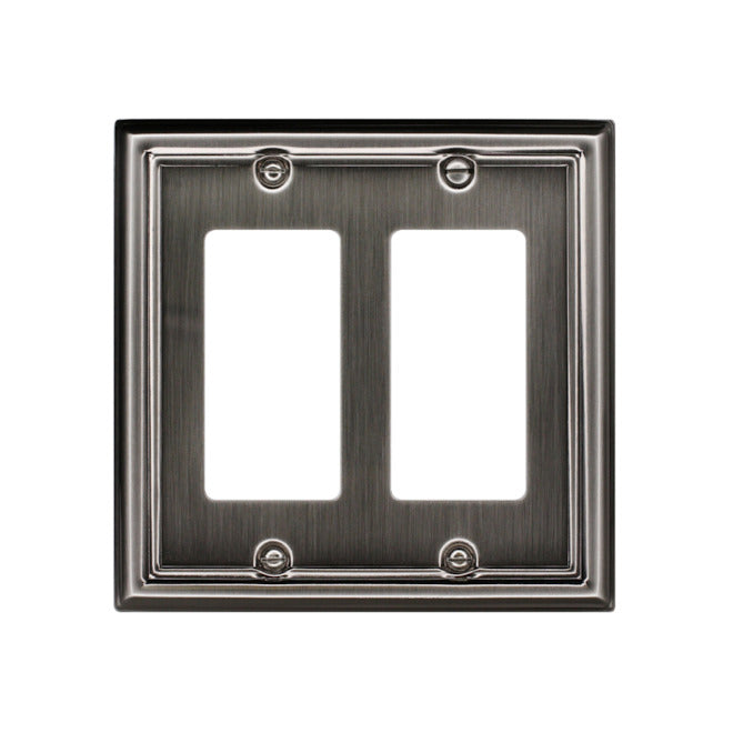 Atron 2-Gang 1-Pack Pewter Decorator Standard Wall Plate-