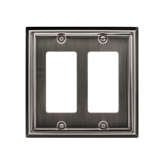 Atron 2-Gang 1-Pack Pewter Decorator Standard Wall Plate-