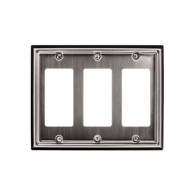 Atron 3-Gang 1-Pack Nickel Decorator Standard Wall Plate-