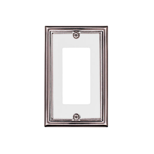 Atron 1-Gang 1-Pack White and Nickel Decorator Standard Wall Plate-