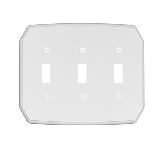Atron 3-Gang 1-Pack White Toggle Standard Wall Plate-