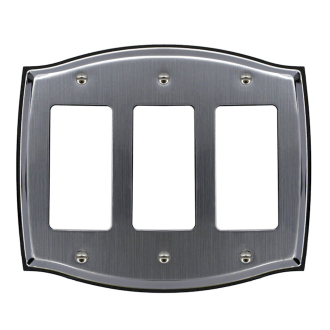 Atron 3-Gang 1-Pack Chrome Decorator Standard Wall Plate-