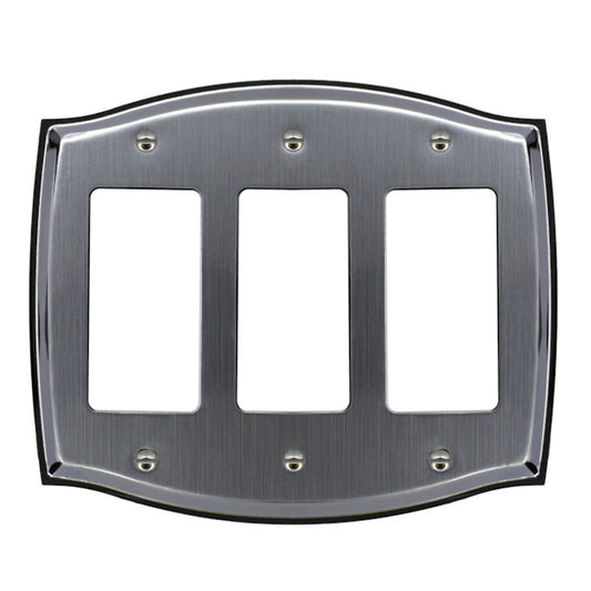 Atron 3-Gang 1-Pack Chrome Decorator Standard Wall Plate-